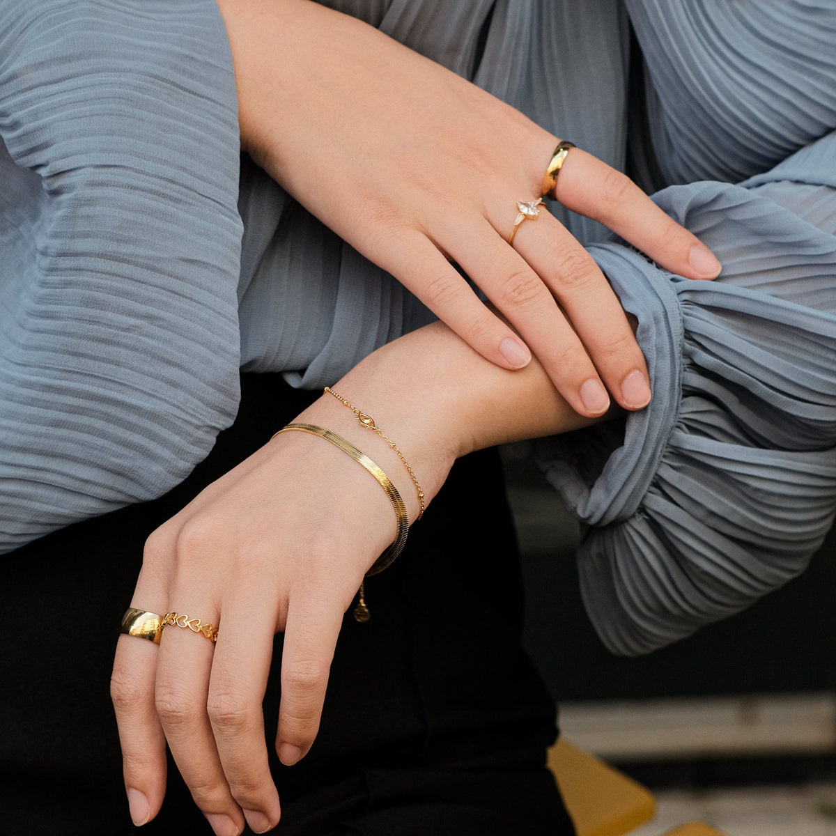 Jia - Bague en cœur haut