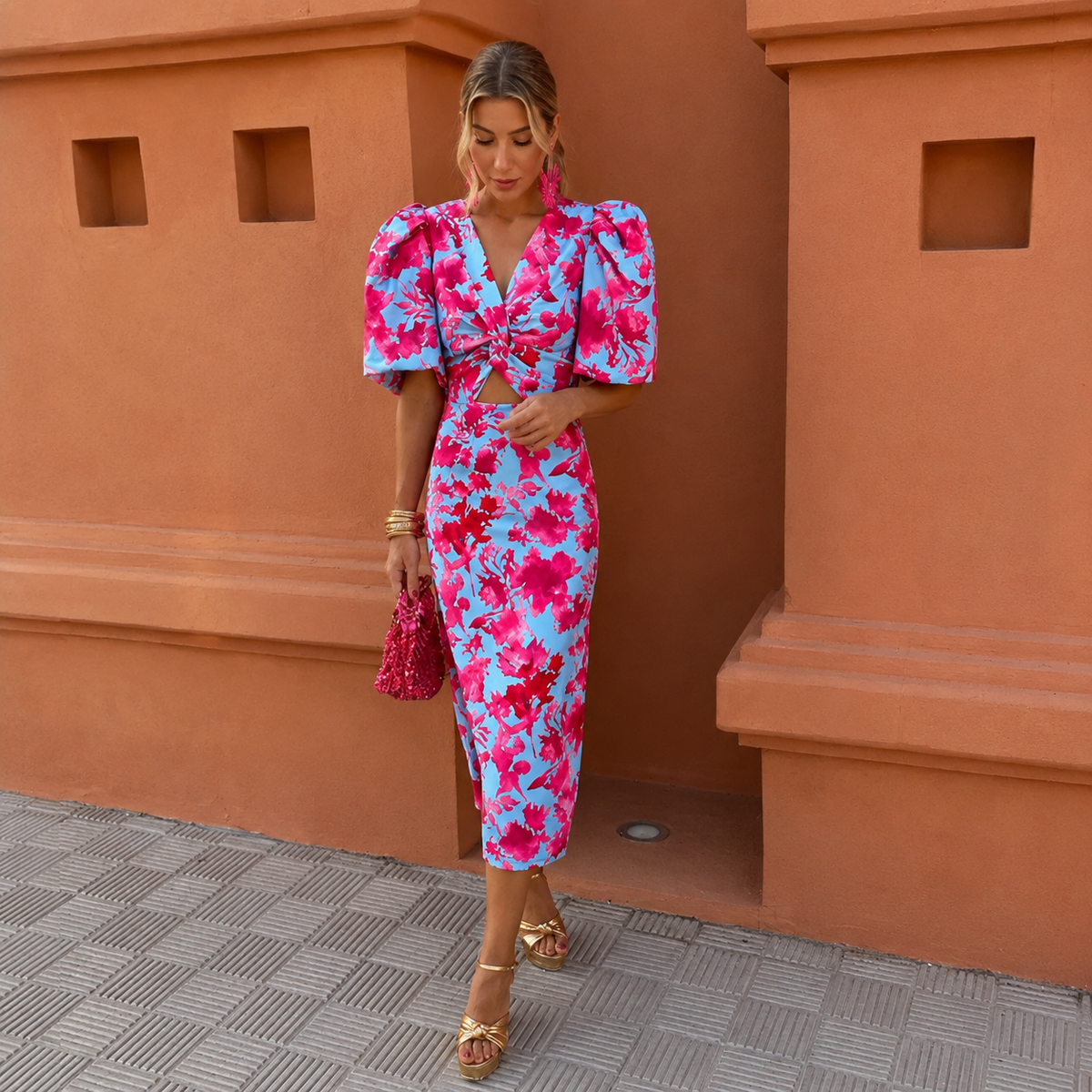 Glecy - Robe élégante pour femme avec manches amplifiées