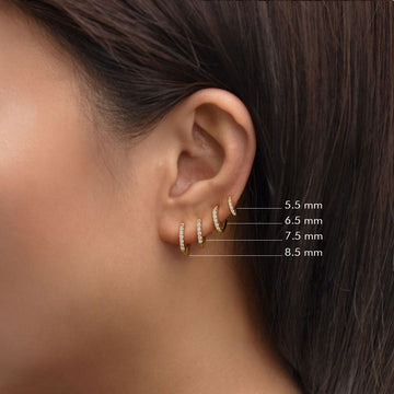Pave - Boucles d'oreilles Huggie en Zirconium