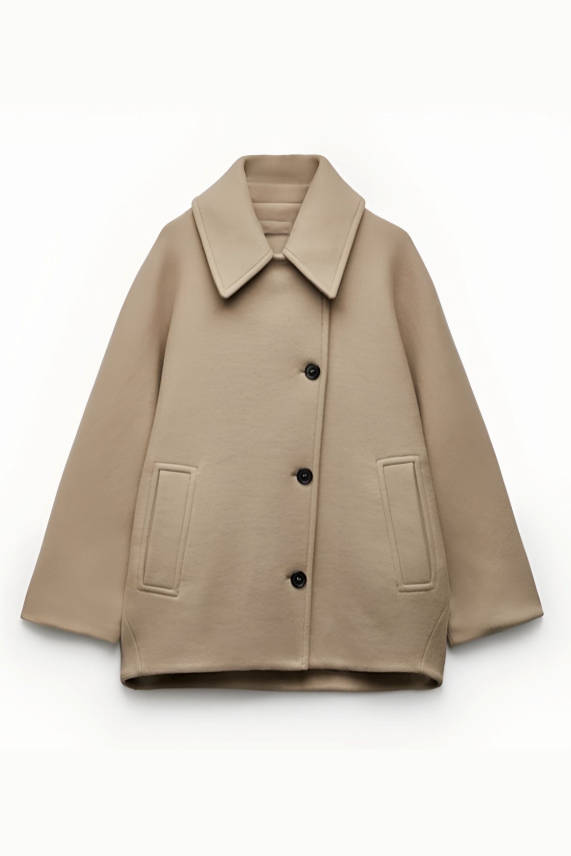 Elena – Manteau Oversize en Laine Mélangée Double-Breasted