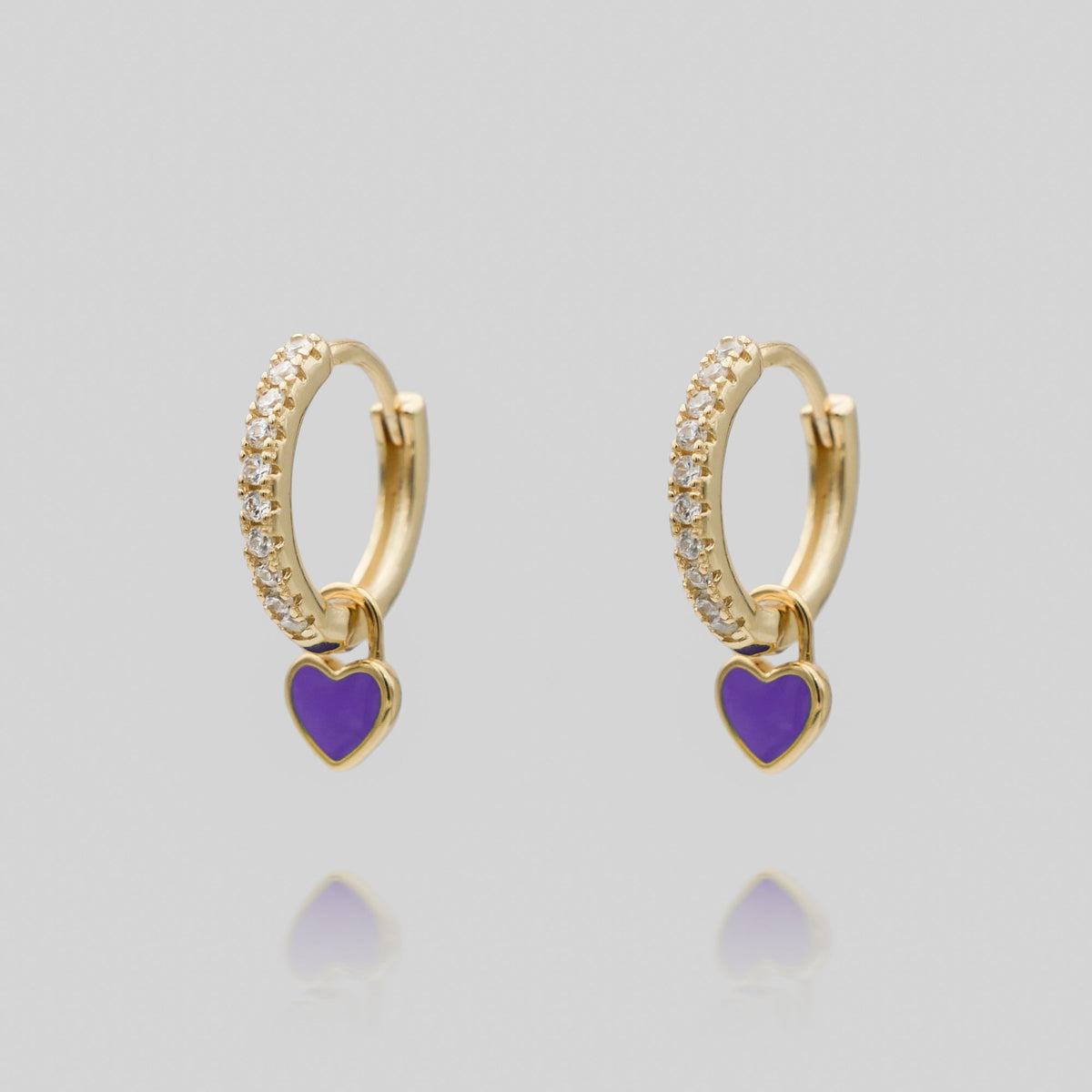 Gabby – Boucles d'oreilles huggies en forme de cœur