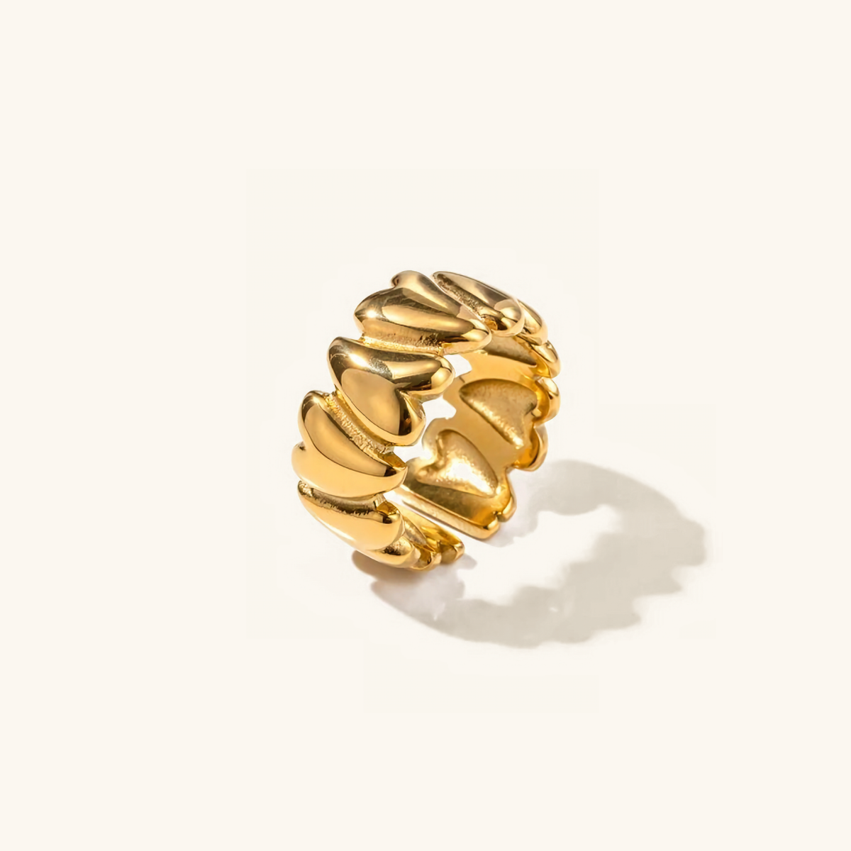 Elena - Bague de cœur instable en or