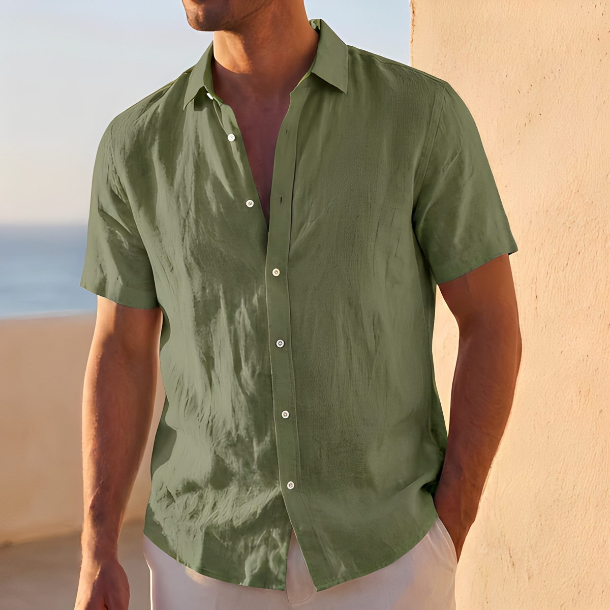 Jassen - Chemise à boutons à la coupe ample pour homme