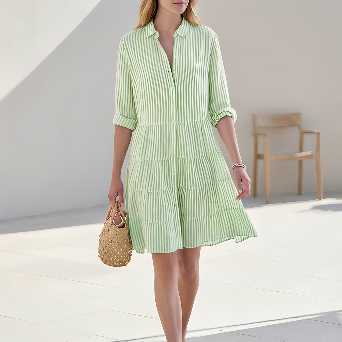 Elijah - Robe chemise d'été élégante pour femme