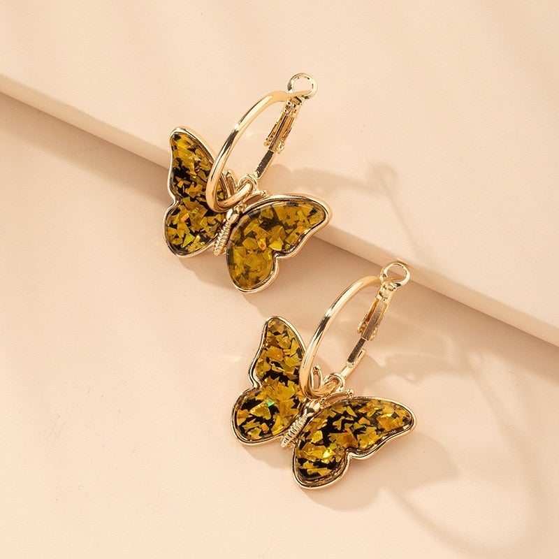Maribelle – Boucles d'oreilles Papillon avec émail et cristaux