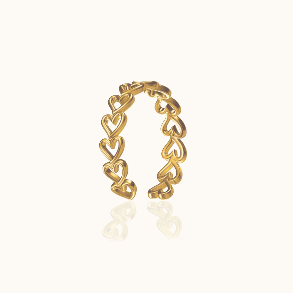 Jia - Bague en cœur haut