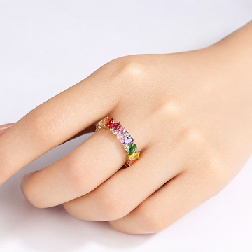 Colette – Bague de Déclaration Sparkle Arc-en-ciel