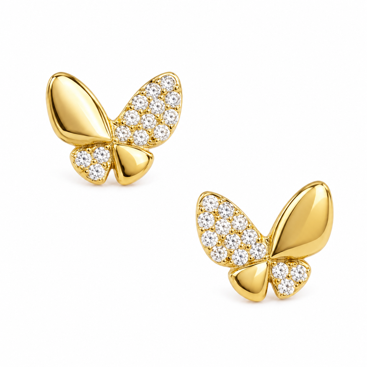 Boucles d'oreilles papillon avec cristaux Pave