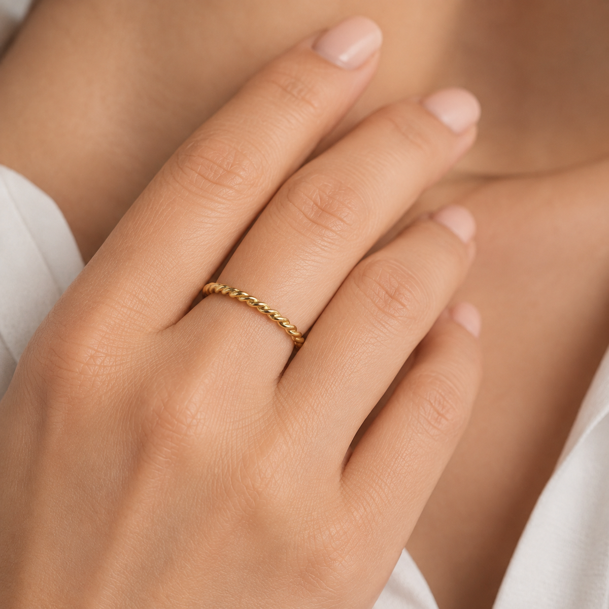 Manon – Bague tressée empilable
