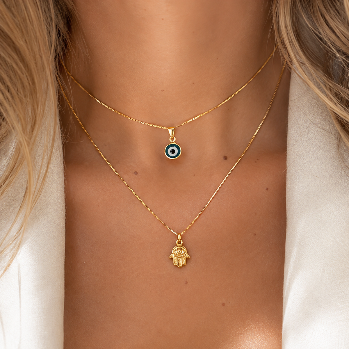 Sahar – Collier à deux rangées de mal de l'œil