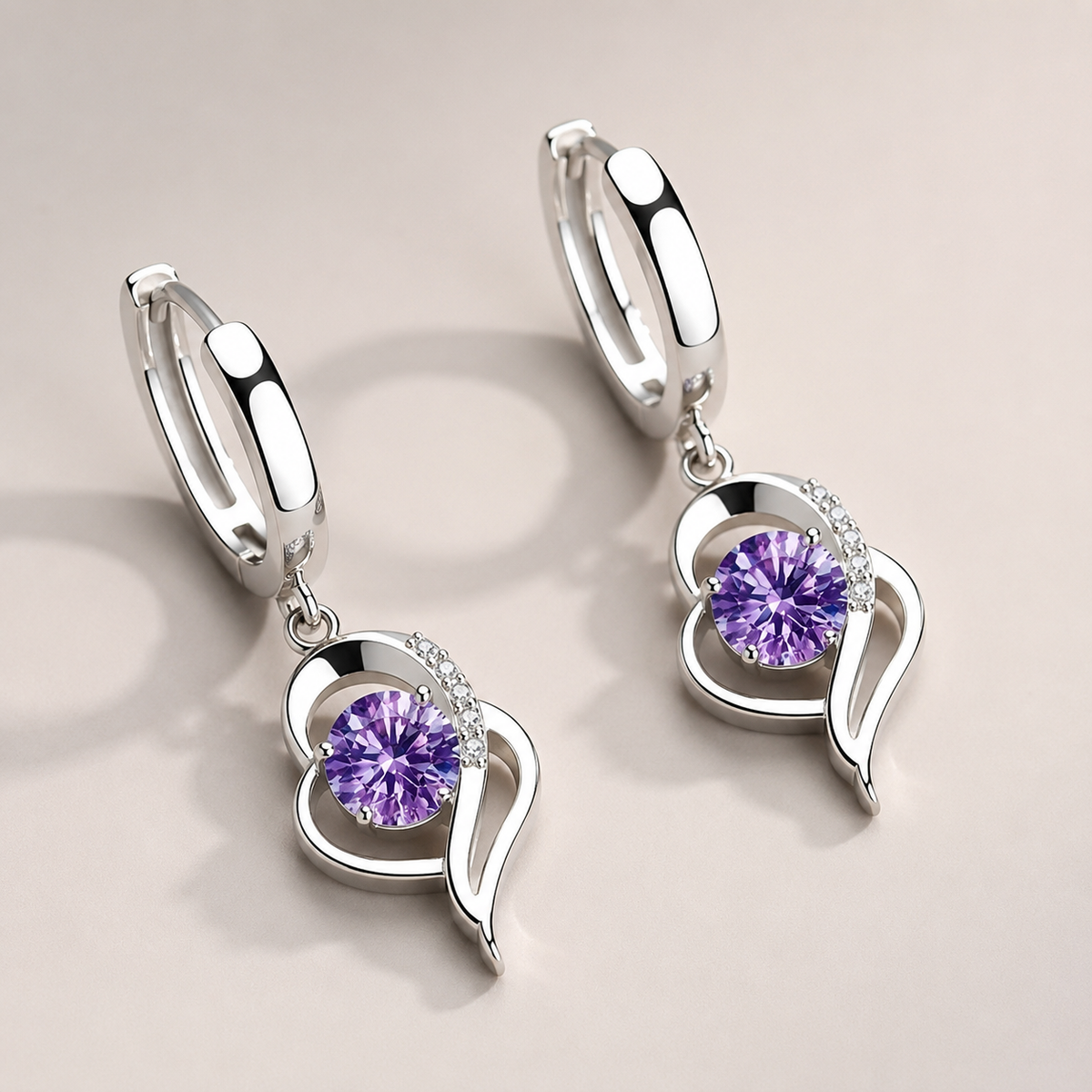 Noelle – Boucles d'Oreilles de fleurs en argent sterling 925 et zircons