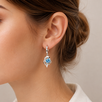 Noelle – Boucles d'Oreilles de fleurs en argent sterling 925 et zircons