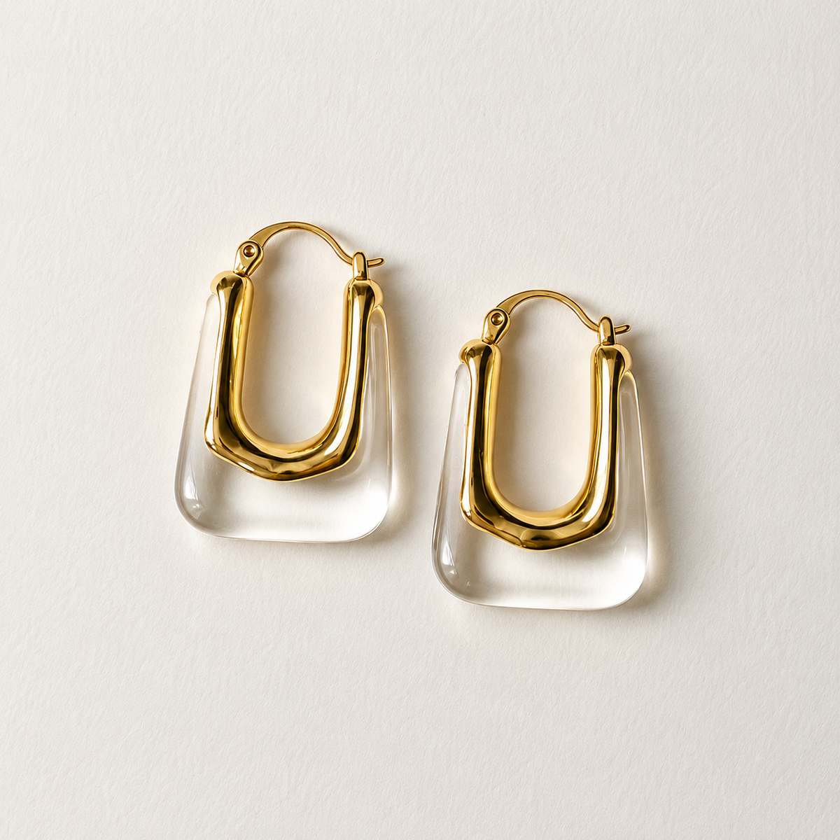 Mia - Boucles d'oreilles rectangulaires claires