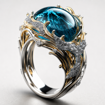 Selena – Bague vintage en cristal océanique