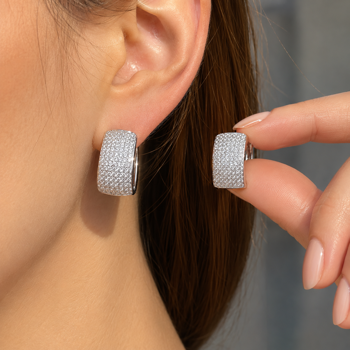 Amaya – Boucles d'oreilles en zircon avec éclat complet