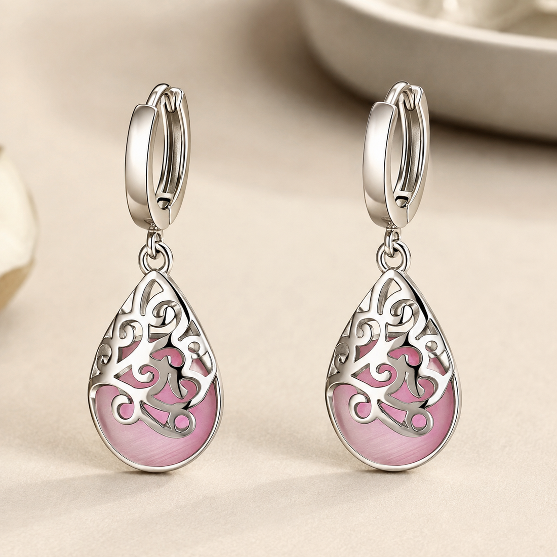 Selene – Boucles d'oreilles arbre de la vie en argent sterling 925