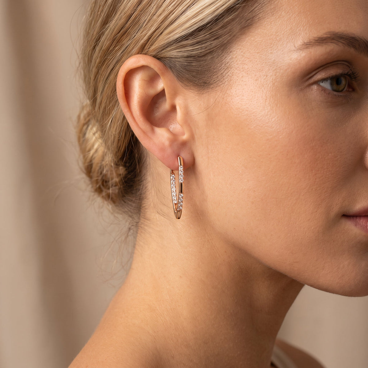 Cleah – Boucles d'oreilles élégantes en zircon doré