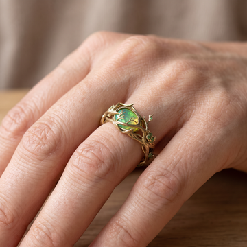 Marianne – Bague avec opale verte