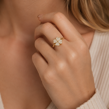 Dazel – Bague Tournante Antistress de Trèfle à Quatre Feuilles