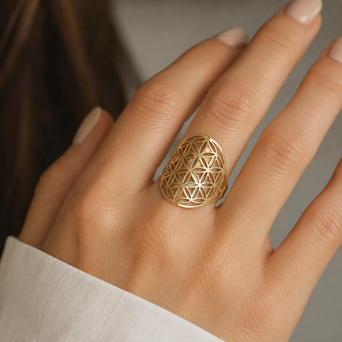 Myrrha – Bague énergétique Fleur de la Vie