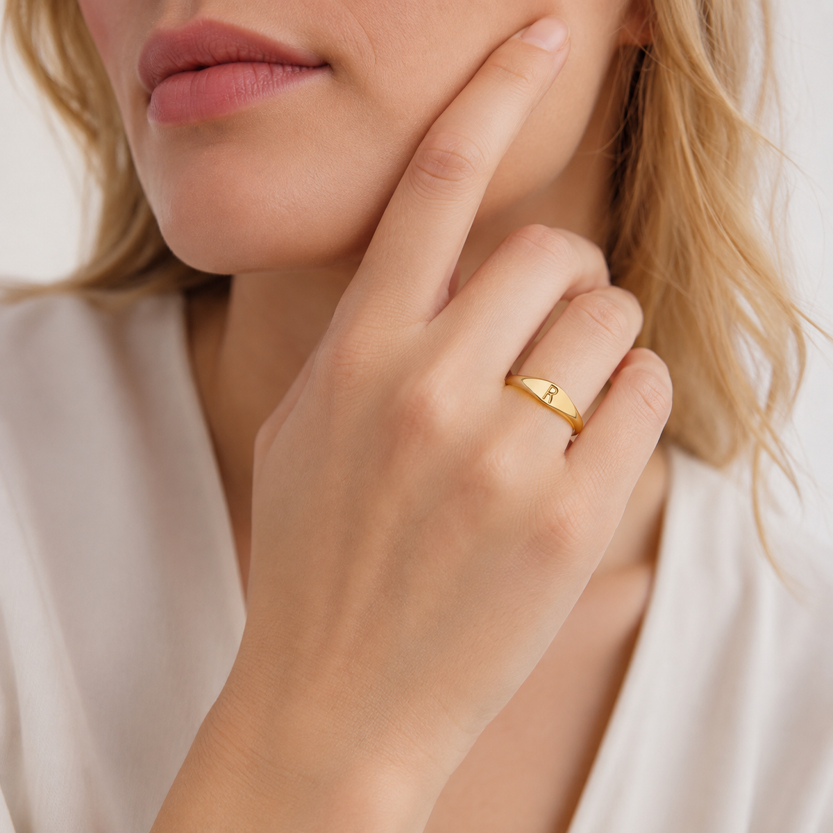 Bague de nom minimaliste | Bague minimaliste avec initiale gravée