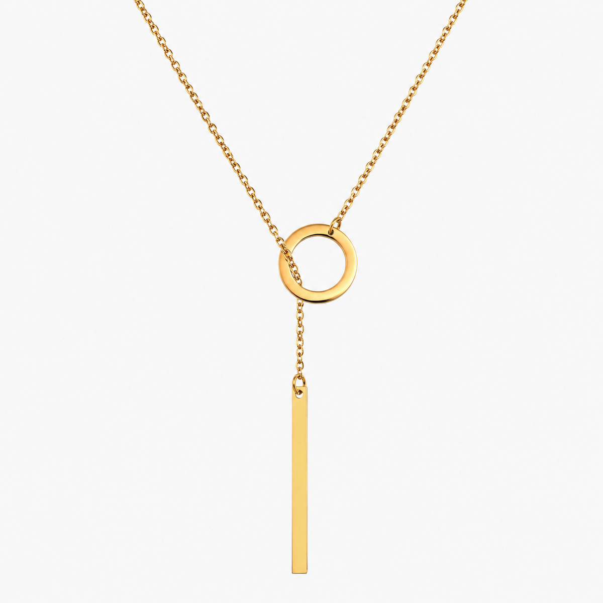 Blythe – Collier lariat en or avec barre