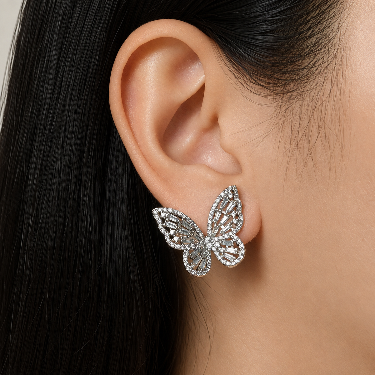 Deirdre - Boucles d'oreilles Papillon en Argent