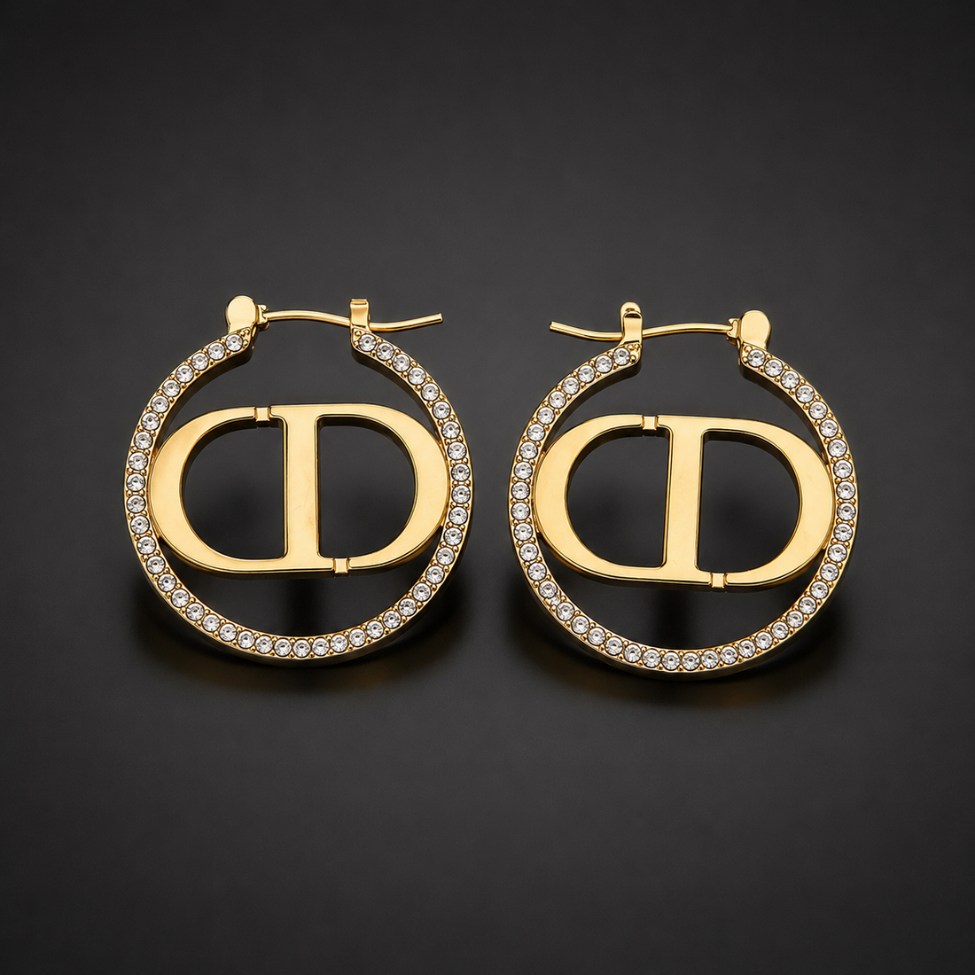 Boucles d'oreilles CD Lettre – Boucles d'oreilles de lettres CD creuses