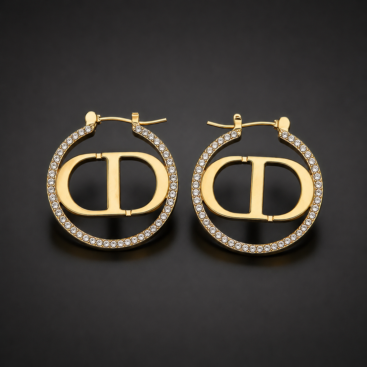 Boucles d'oreilles CD Lettre – Boucles d'oreilles de lettres CD creuses