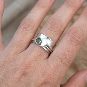 Maely – Bague cœur style rétro argenté