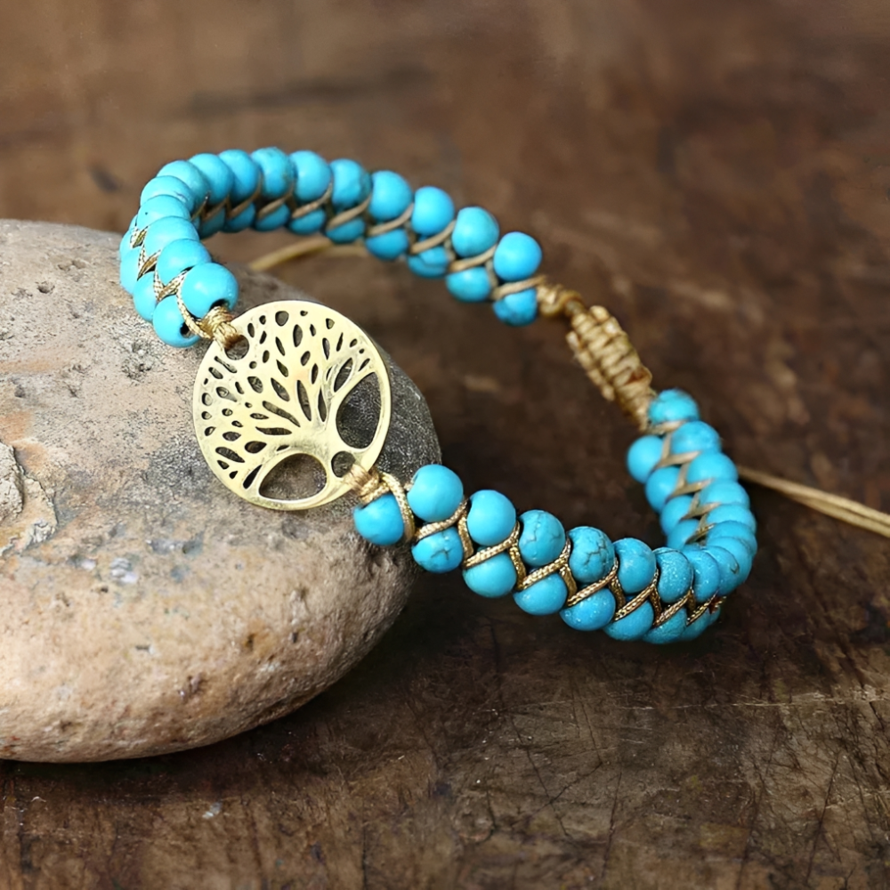 Arboréa – Bracelet de l'arbre de la vie fait à la main avec turquoise