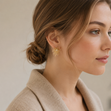 Lea – Boucle d'oreille clip en zircon éclair de feu