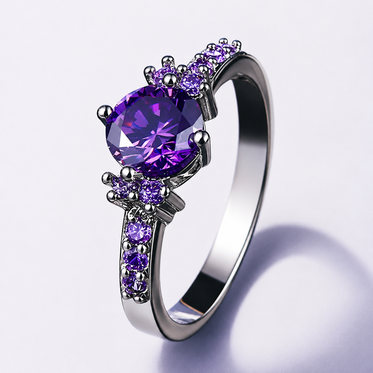 Coralie – Bague d'améthyste violette