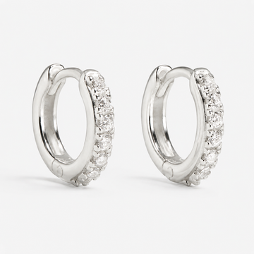 Cleo - Huggies en micro pavé en argent