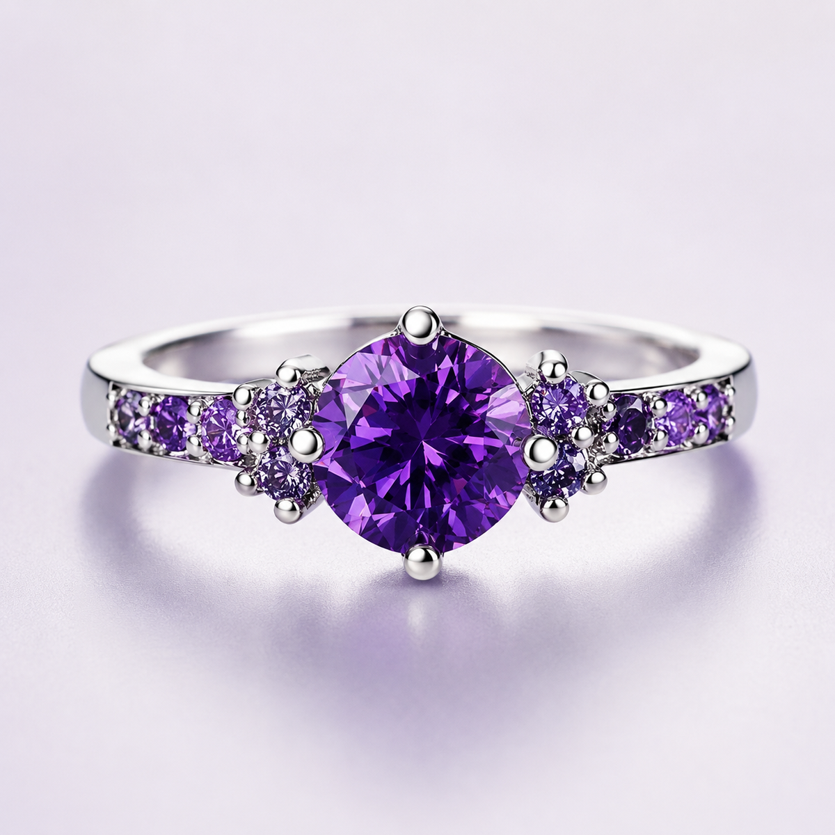 Coralie – Bague d'améthyste violette