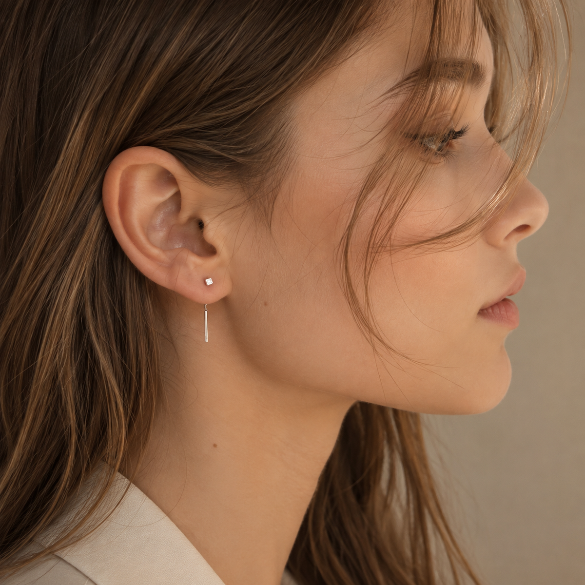 Kaelen – Boucles d'oreilles en cube et élégantes franges