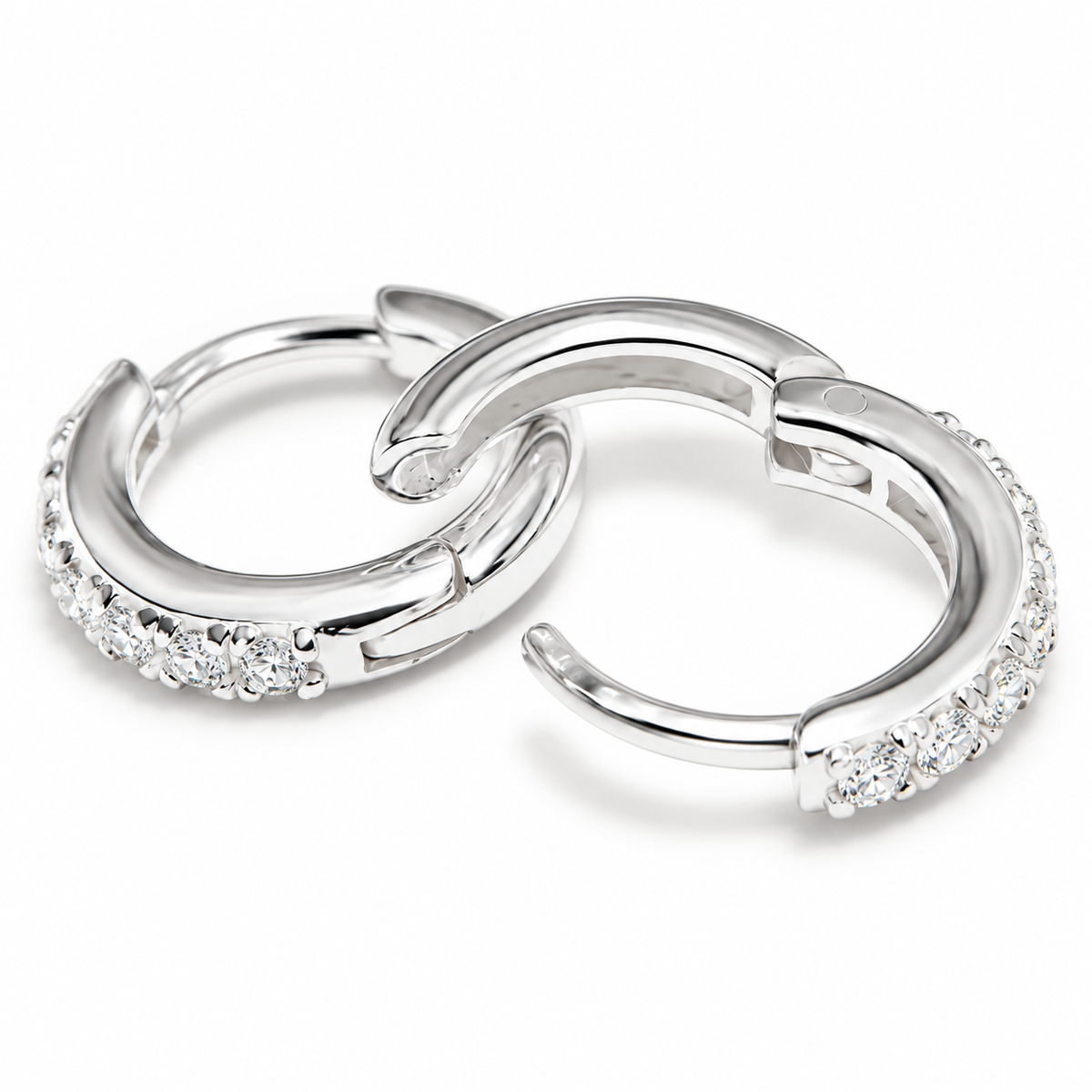 Cleo - Huggies en micro pavé en argent