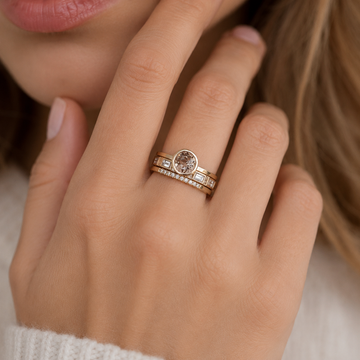Soline – Bague avec cristal serti en or