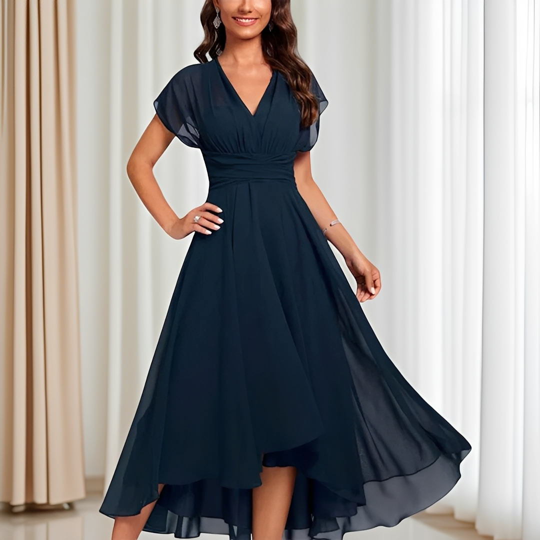 Blaine - Robe Midi Cocktail Élégante