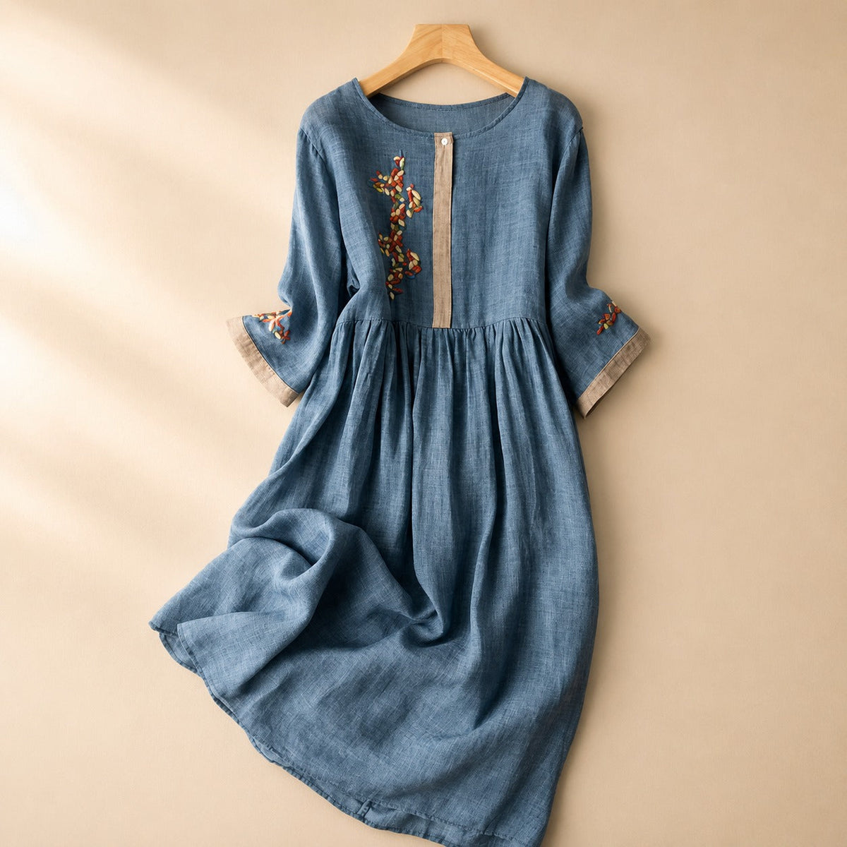 Laura - Robe Bohème Décontractée Brodée