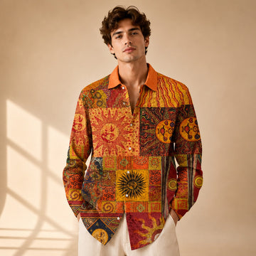 Neil - Chemise Artistique Imprimée à Manches Longues