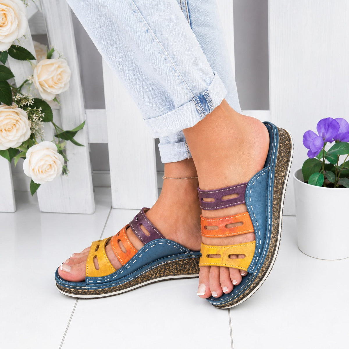 Christina - Sandales de Loisirs Colorées