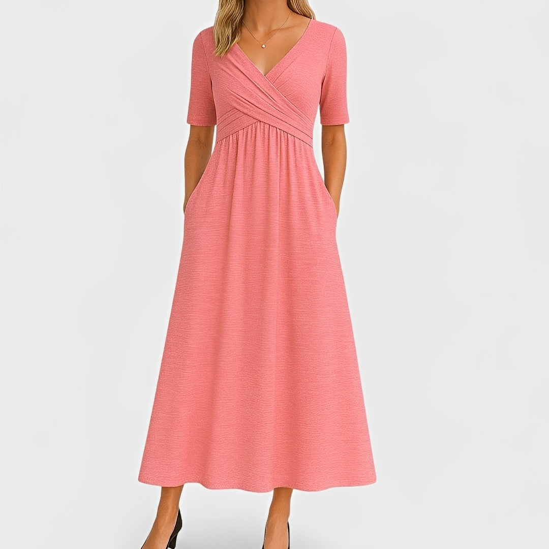Piper - Robe Midi à Manches Courtes