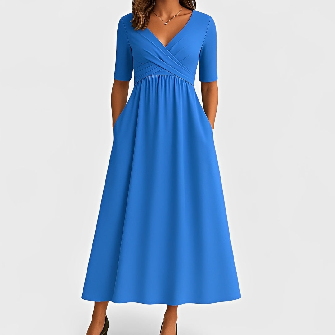 Piper - Robe Midi à Manches Courtes