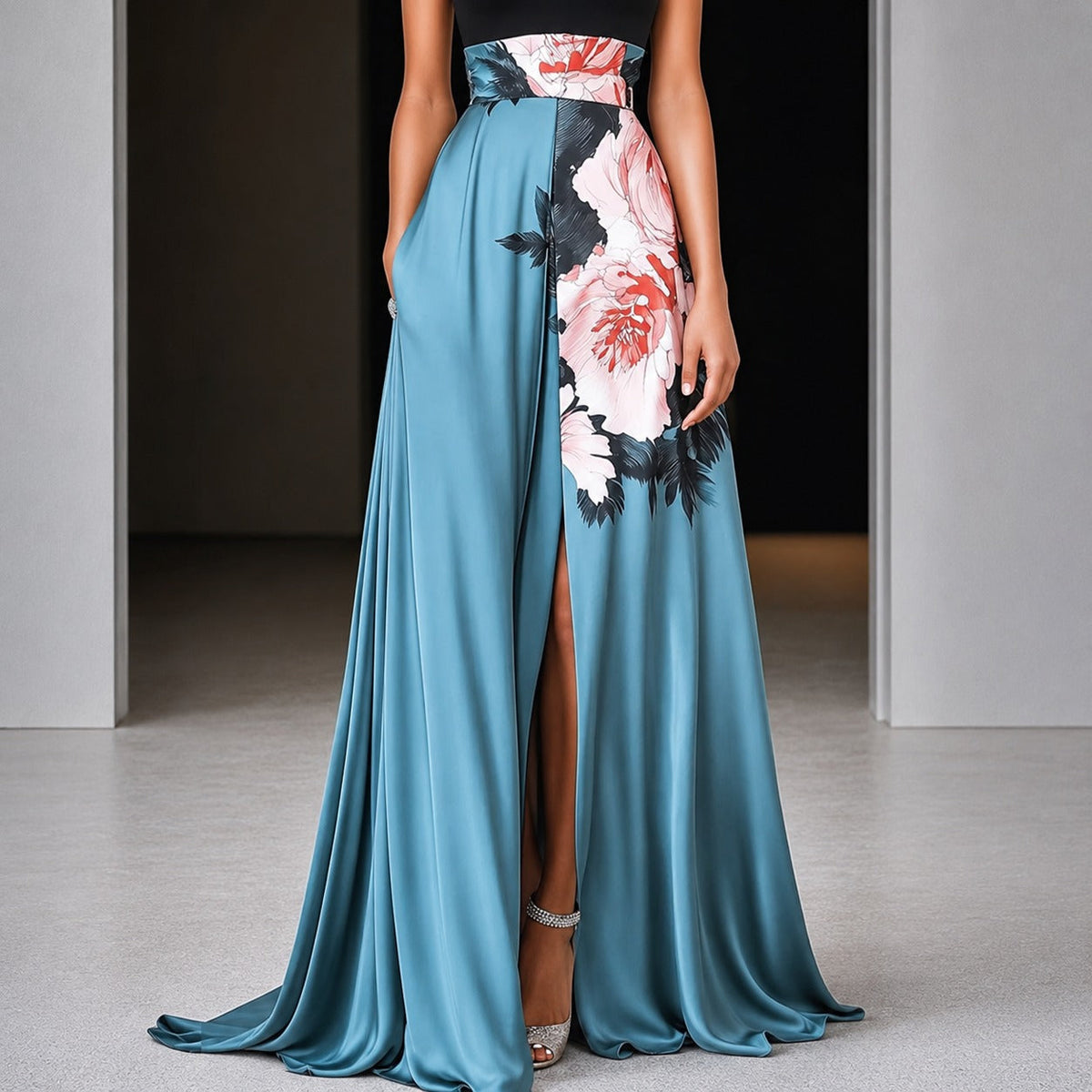 Annie - Robe Maxi à Fleurs Sans Manches