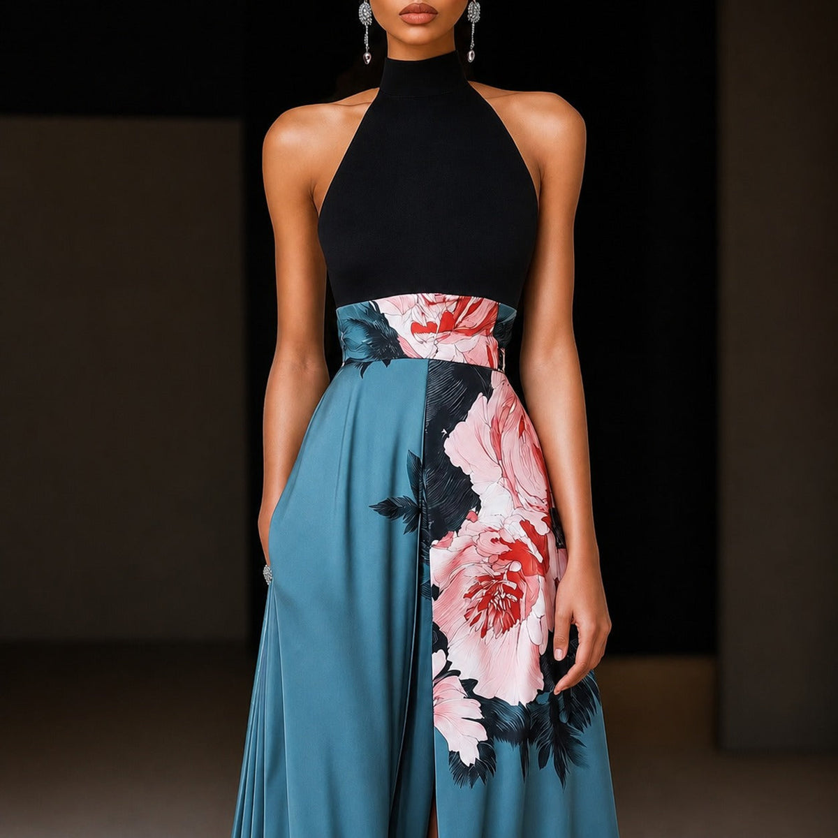 Annie - Robe Maxi à Fleurs Sans Manches