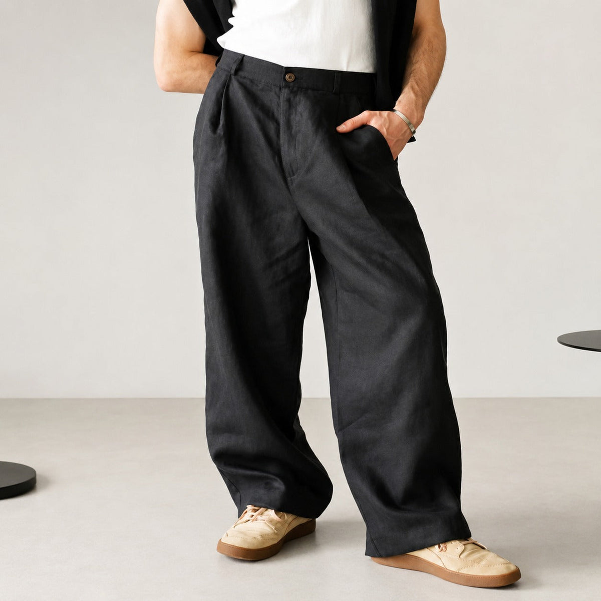 Hashim - Pantalon ample plissé confortable