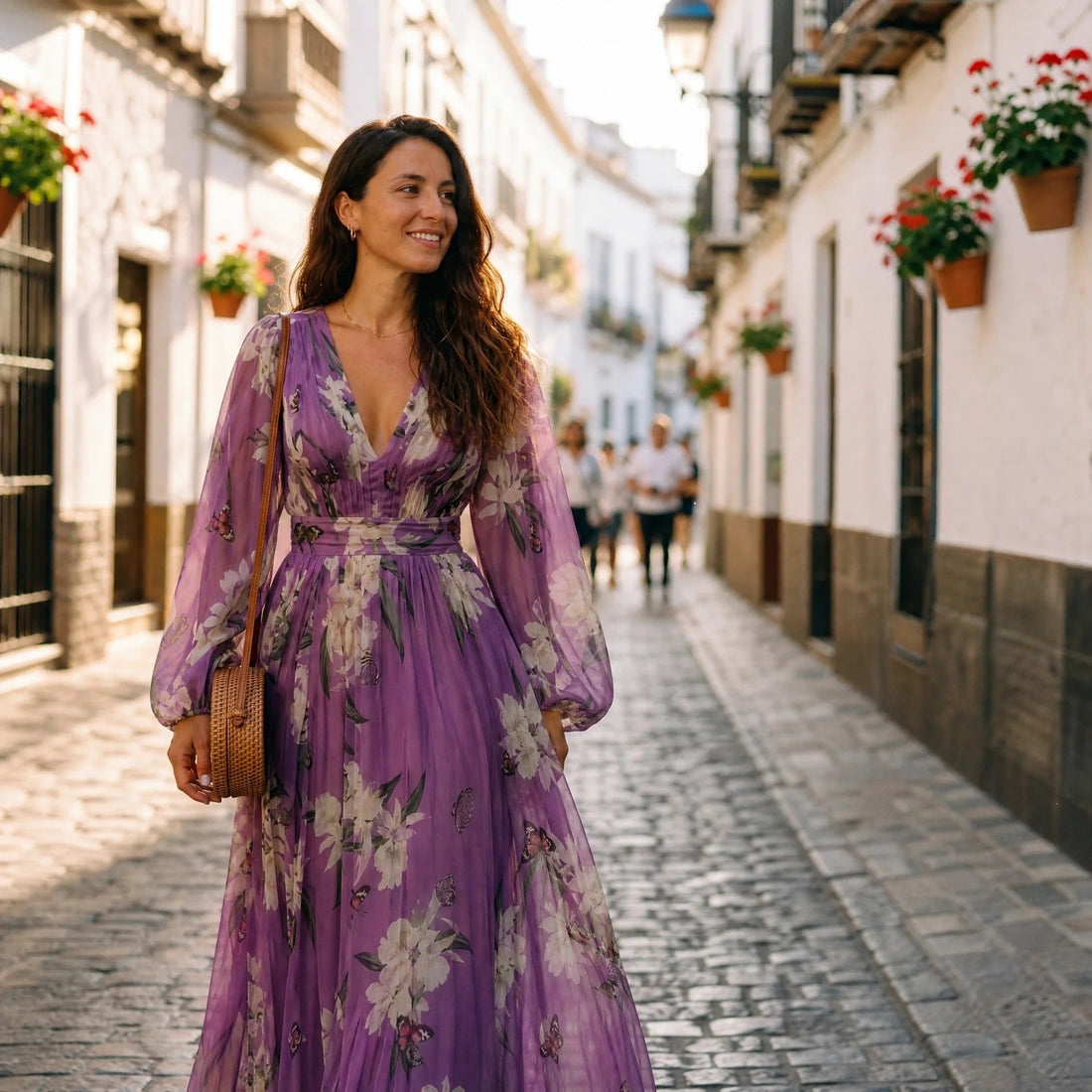 Leanne - Robe Maxi Fluide à Motif Floral