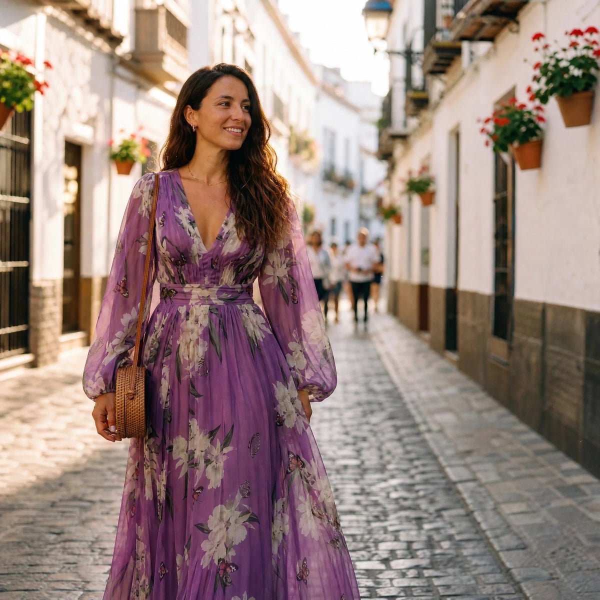 Leanne - Robe Maxi Fluide à Motif Floral