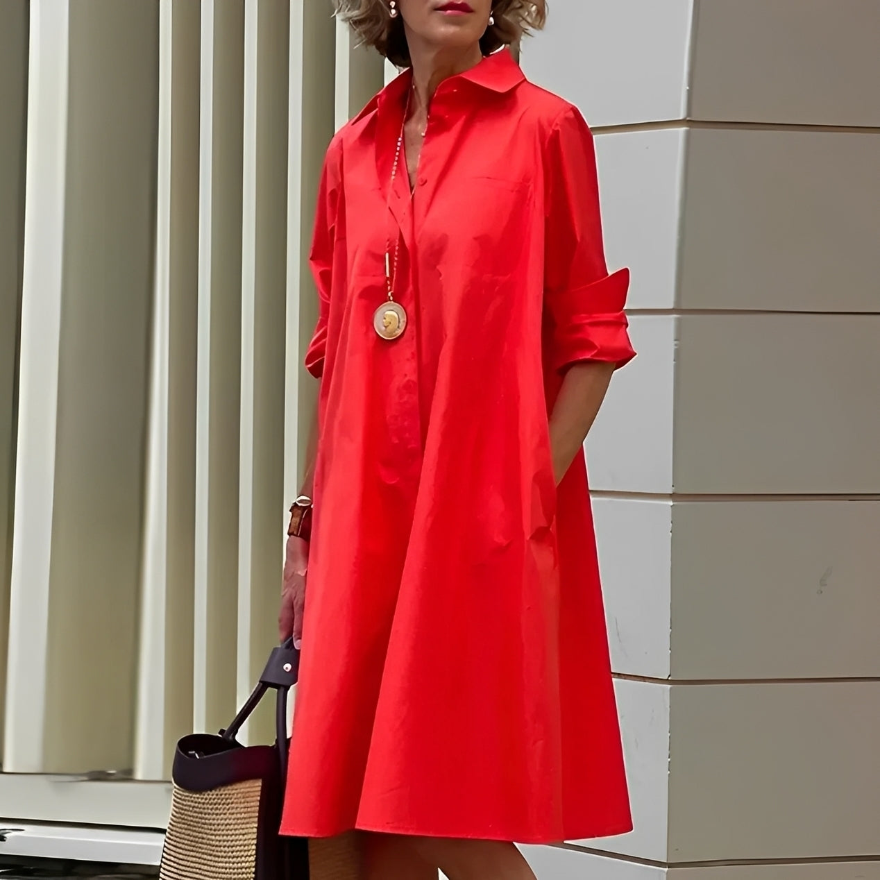 Alissa - Robe midi ample et confortable pour femme